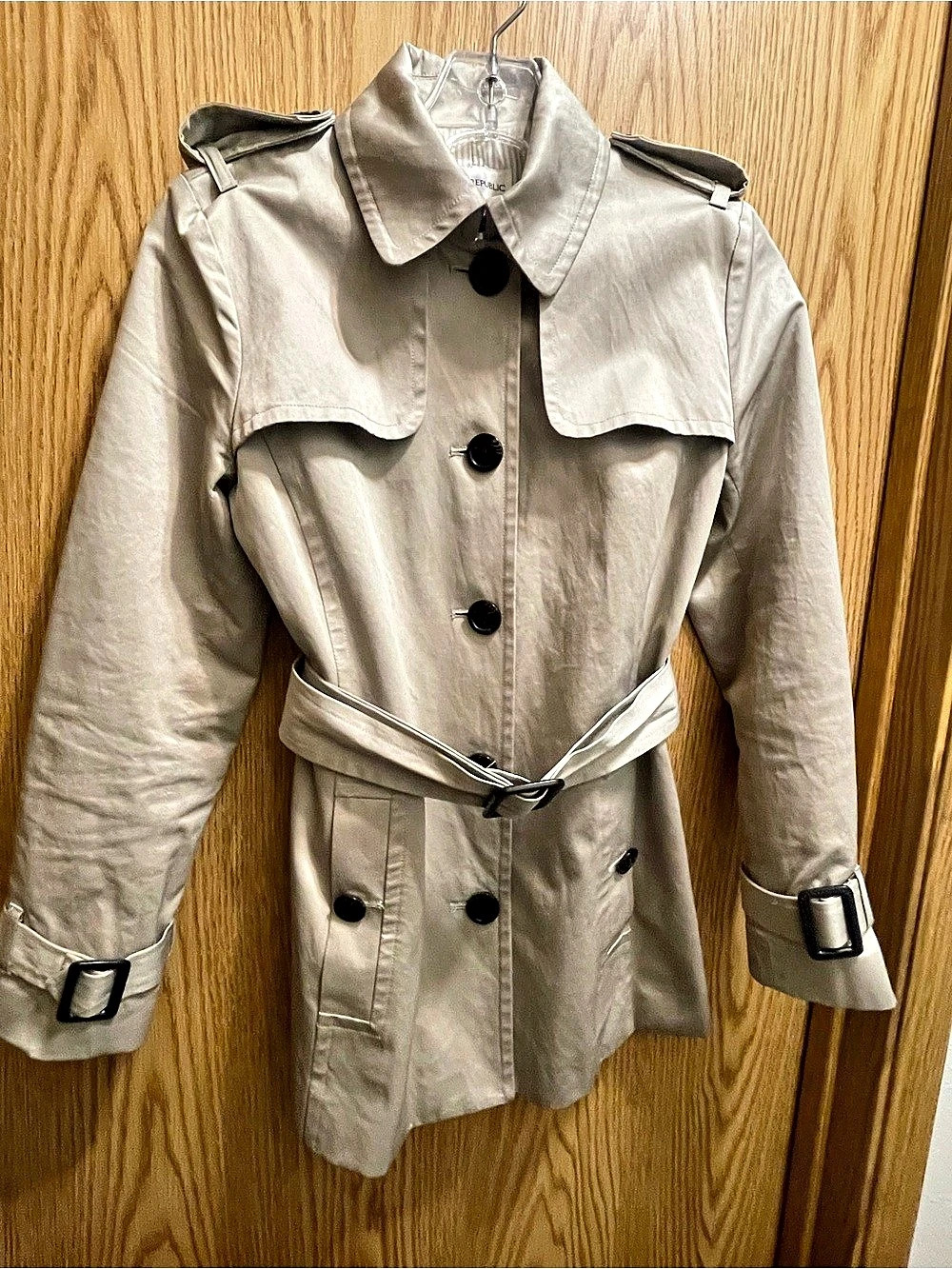 Banana Republic Petite Short Trench Coat Beige Extra Small